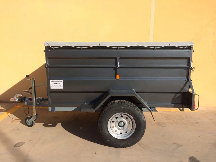 Remolque 4×4 Basculante Hidráulico Nuevo con Freno de Inercia – 200 × 130 × 60 + 35 cm – MMA 750 kg