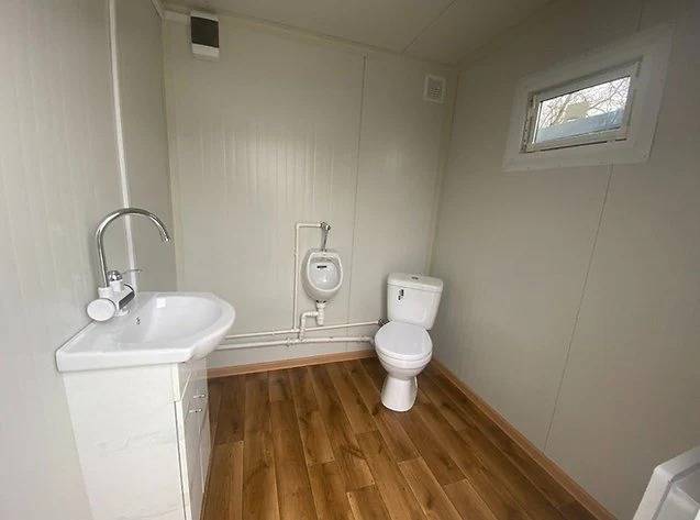 Contenedor sanitario nuevo con doble cabina WC