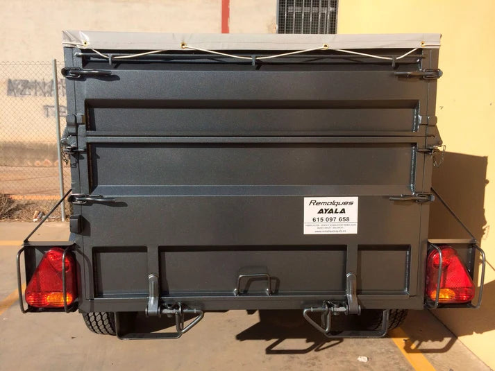 Remolque 4×4 Basculante Hidráulico Nuevo con Freno de Inercia – 200 × 130 × 60 + 35 cm – MMA 750 kg