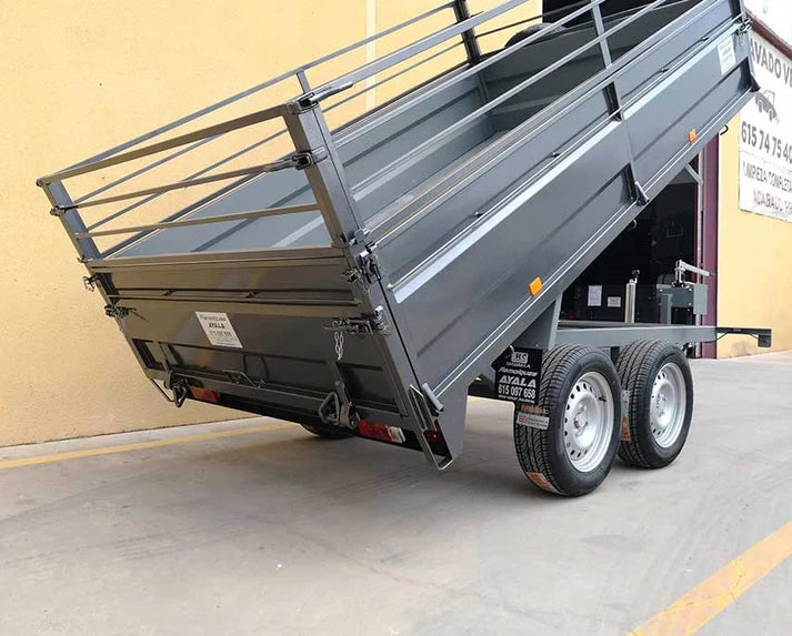 Remolque Basculante Hidráulico Nuevo de Doble Eje – 300 × 170 × 50 cm – Ruedas Inferiores