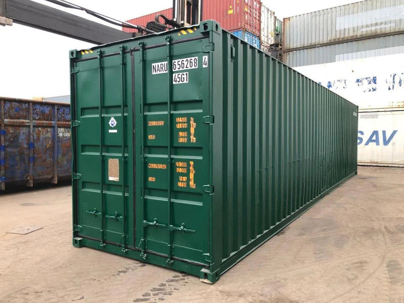 Contenedor Marítimo Nuevo de 40 Pies High Cube (HC) – Verde