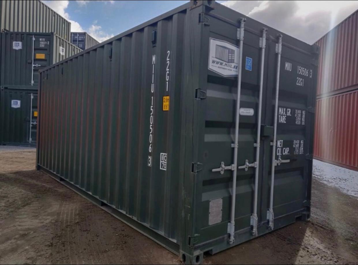 Contenedor Marítimo Nuevo de 20 Pies High Cube (HC) – Verde