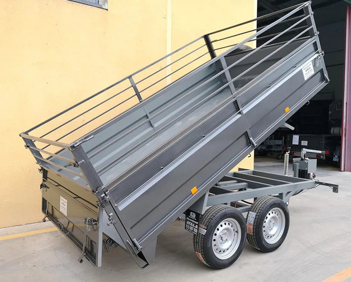 Remolque Basculante Hidráulico Nuevo de Doble Eje – 300 × 170 × 50 cm – Ruedas Inferiores