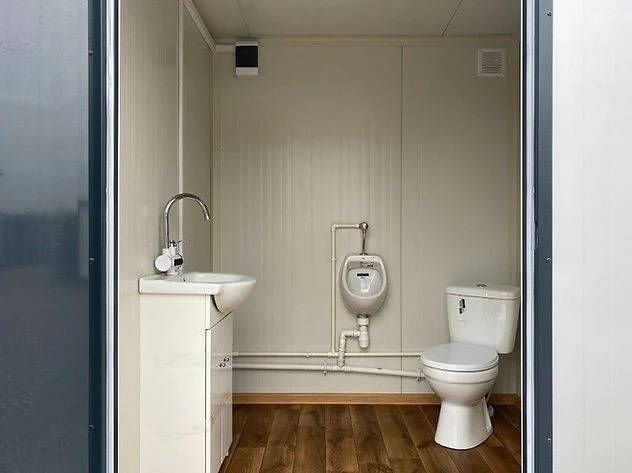 Contenedor sanitario nuevo con doble cabina WC