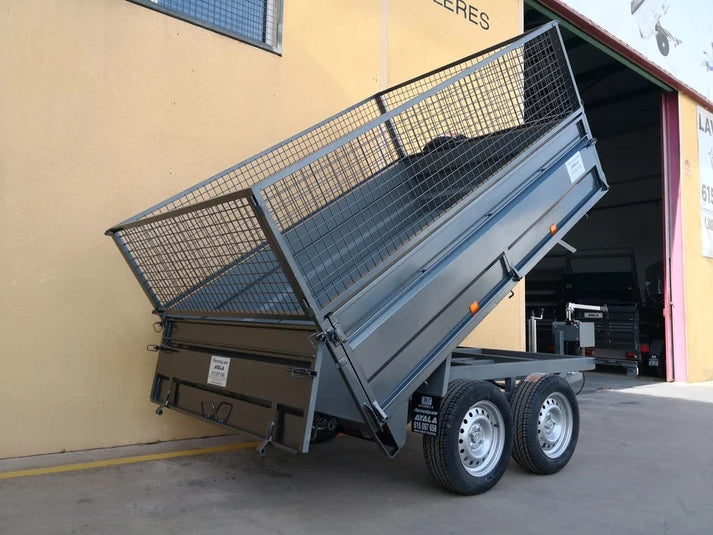 Remolque Basculante Hidráulico Nuevo de Doble Eje – 250 × 170 × 50 cm – Ruedas Inferiores