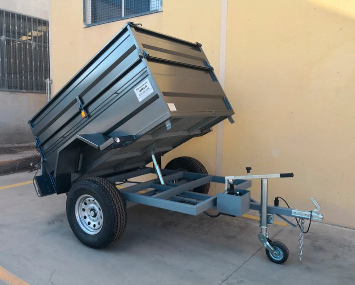 Remolque 4×4 Basculante Hidráulico Manual Nuevo – 200 × 130 × 60 + 35 cm – MMA 750 kg
