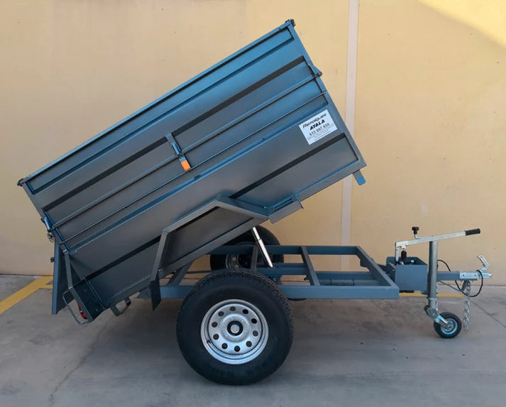 Remolque 4×4 Basculante Hidráulico Nuevo con Freno de Inercia – 220 × 130 × 60 + 35 cm – MMA 750 kg