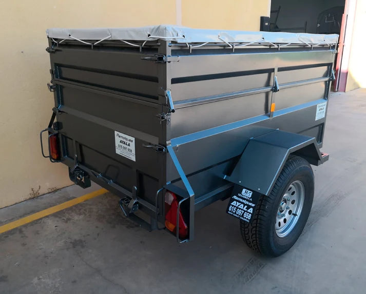 Remolque 4×4 Basculante Hidráulico Nuevo con Freno de Inercia – 220 × 130 × 60 + 35 cm – MMA 750 kg