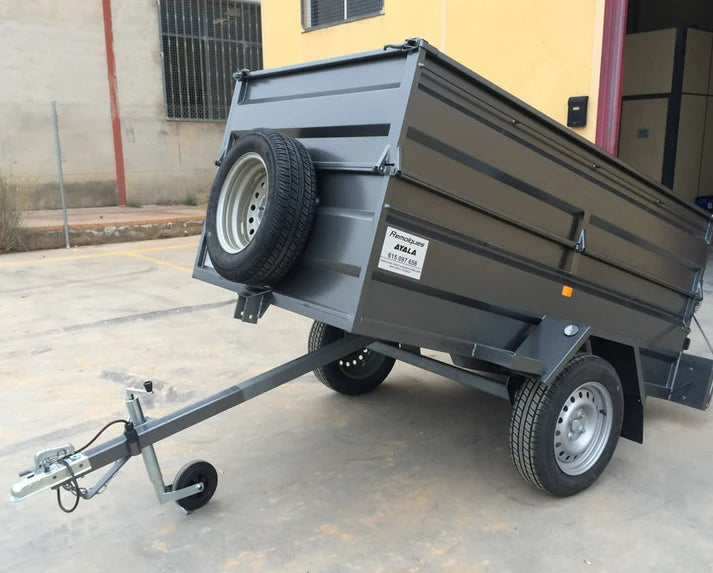 Remolque Basculante Nuevo con Sobrelaterales – 220 × 130 × 50 + 35 cm – MMA 750 kg