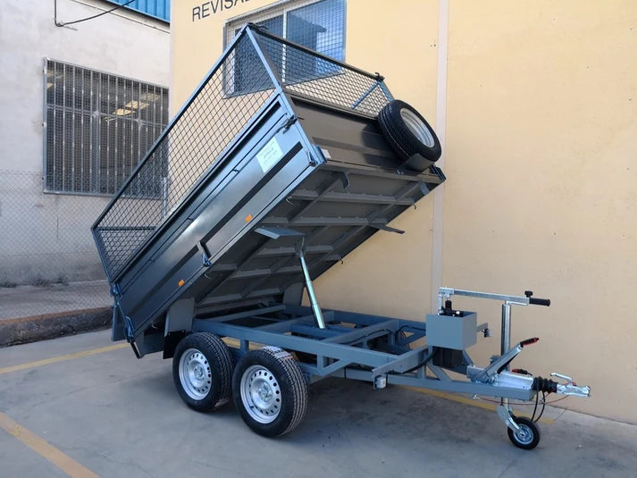 Remolque Basculante Hidráulico Nuevo de Doble Eje – 250 × 170 × 50 cm – Ruedas Inferiores