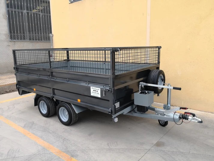 Remolque Basculante Hidráulico Nuevo de Doble Eje – 300 × 180 × 50 cm – Ruedas Inferiores