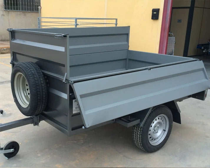 Remolque Basculante Nuevo con Sobrelaterales – 220 × 130 × 50 + 35 cm – MMA 750 kg