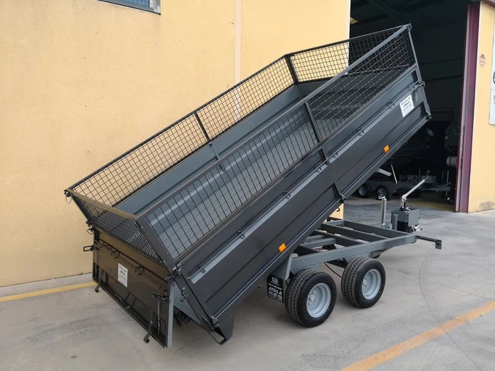 Remolque Basculante Hidráulico Nuevo de Doble Eje – 300 × 180 × 50 cm – Ruedas Inferiores