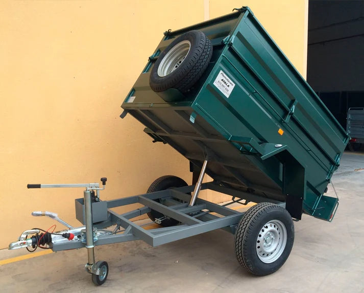 Remolque Basculante Hidráulico Manual Nuevo – 220 × 130 × 60 + 35 cm – MMA 750 kg