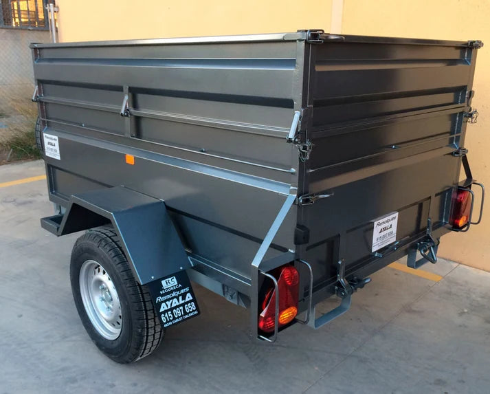Remolque Basculante Hidráulico Manual Nuevo – 220 × 130 × 60 + 35 cm – MMA 750 kg