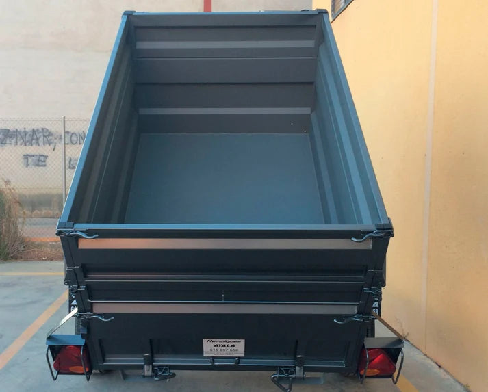 Remolque Basculante Hidráulico Manual Nuevo – 220 × 130 × 60 + 35 cm – MMA 750 kg
