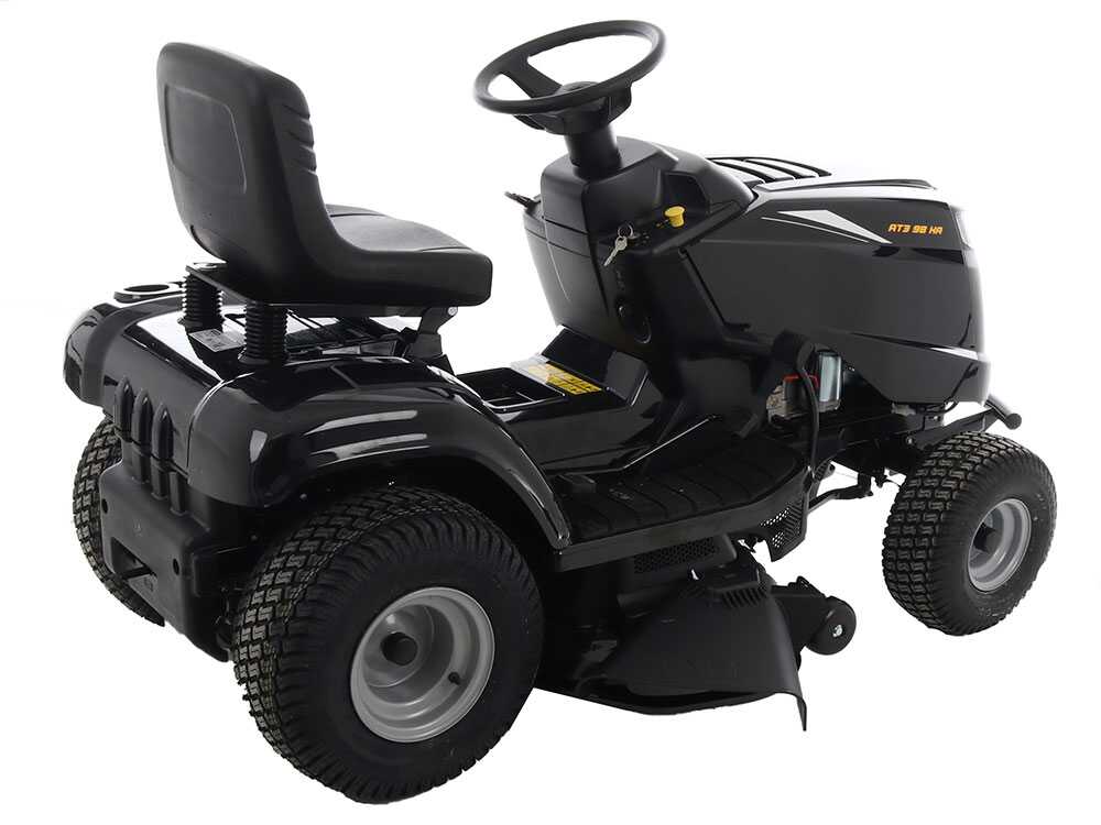 El Alpina AT3 98 HA es un tractor cortacésped de gasolina equipado con un motor ST 400 Powered by STIGA de 414 cm³