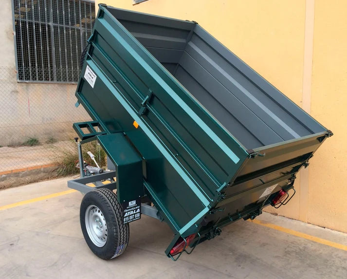 Remolque Basculante Hidráulico Manual Nuevo – 220 × 130 × 60 + 35 cm – MMA 750 kg