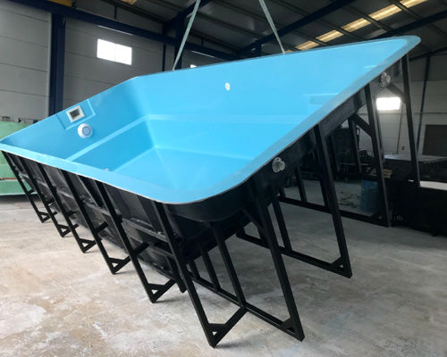 Piscina elevada nueva de poliéster Bahamas 60 de 6 × 3 m