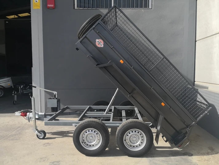 Remolque Basculante Hidráulico Nuevo de Doble Eje – 200 × 130 × 50 cm – Ejes de 1.350 kg