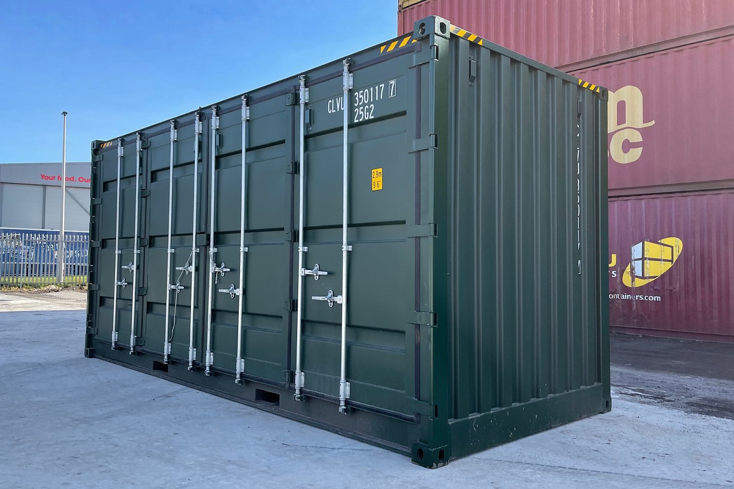 Contenedor marítimo nuevo de 20 pies High Cube (HC) con puertas laterales
